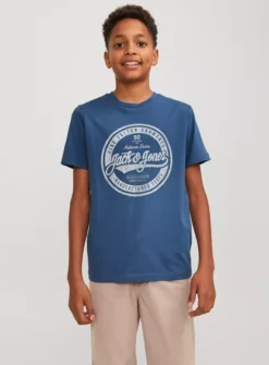 JACK & JONES JUNIOR Short Sleeved Graphic Tshirt 12 Years -Hush Puppies Clothing Sale tuc144092531 Blue R Z001A