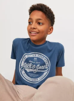 JACK & JONES JUNIOR Short Sleeved Graphic Tshirt 12 Years -Hush Puppies Clothing Sale tuc144092531 Blue R Z003A