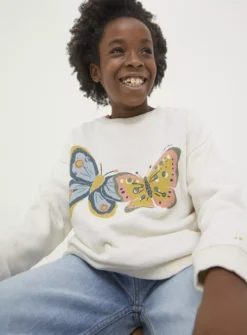 FATFACE Butterfly Crew Sweatshirt 3-4 Years -Hush Puppies Clothing Sale tuc144130040 White R Z003A 1