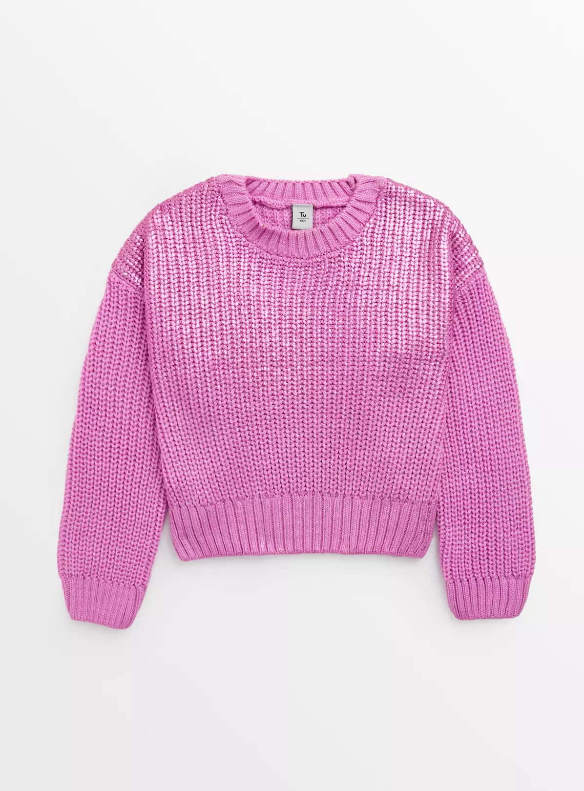 Pink Cropped Metallic Jumper 6 Years 3 Pink Cropped Metallic Jumper 6 Years