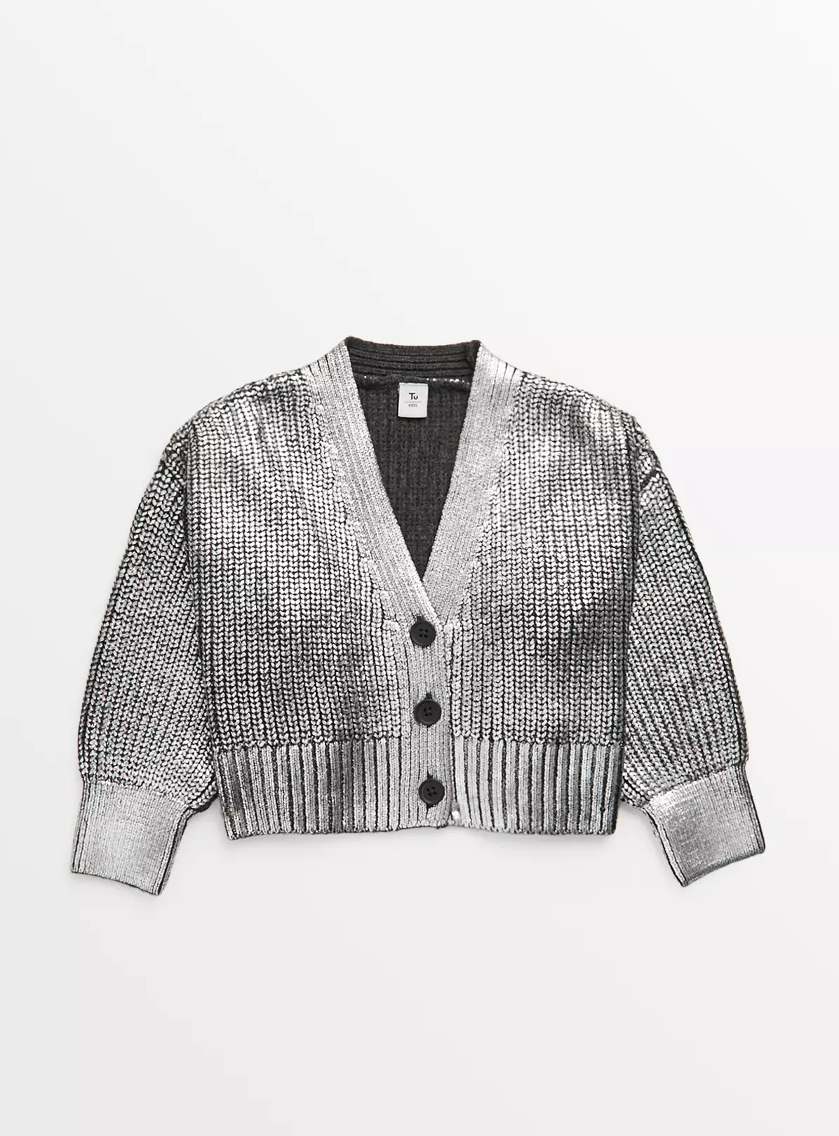 Metallic Silver Cropped Cardigan 8 Years 3 Metallic Silver Cropped Cardigan 8 Years