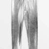 Silver Metallic Leggings 9 Years