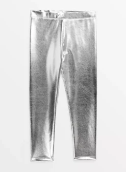 Silver Metallic Leggings 8 Years
