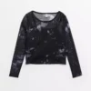 Black Printed Mesh Long Sleeve Top9 Years -Hush Puppies Clothing Sale tuc144188161 Black R Z001A 1