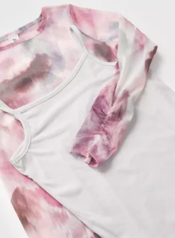 Pink Blurred Print Mesh Column Dress 7 Years -Hush Puppies Clothing Sale tuc144189172 Multi20Coloured R Z003A