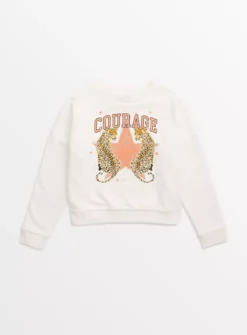 Cream Leopard Graphic Sweatshirt 13 Years -Hush Puppies Clothing Sale tuc144195396 Cream R Z001A 8