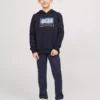 JACK & JONES JUNIOR Navy Jcologan Printed Hoodie Junior 12 Years