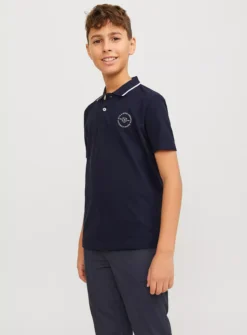 JACK & JONES JUNIOR Navy Shield Short Sleeve Polo Junior 12 Years -Hush Puppies Clothing Sale tuc144201792 Navy R Z001A
