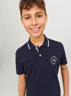JACK & JONES JUNIOR Navy Shield Short Sleeve Polo Junior 12 Years -Hush Puppies Clothing Sale tuc144201792 Navy R Z004A