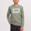 JACK & JONES JUNIOR Green Printed Crew Neck Sweatshirt Junior 8 Years
