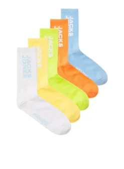 JACK & JONES JUNIOR Jacframe Logo Tennis Socks 5 Pack Junior 1-4 -Hush Puppies Clothing Sale tuc144205208 White R Z001A