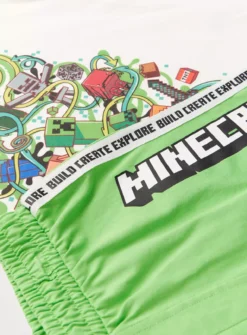 Minecraft White Graphic Short Sleeve Pyjamas 6-7 Years