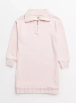 Pink Soft Knitted Zip Dress 5 Years -Hush Puppies Clothing Sale tuc144282941 Pink R Z001A 1