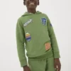 FATFACE Badge Sweat Popover Hoodie 3-4 Years -Hush Puppies Clothing Sale tuc144333322 Green R Z001A