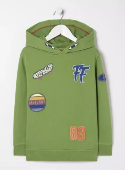 FATFACE Badge Sweat Popover Hoodie 3-4 Years -Hush Puppies Clothing Sale tuc144333322 Green R Z004A