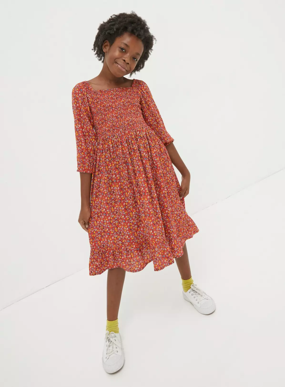 FATFACE Adele Floral Printed Dress 3-4 Years 6 FATFACE Adele Floral Printed Dress 3-4 Years - Image 4