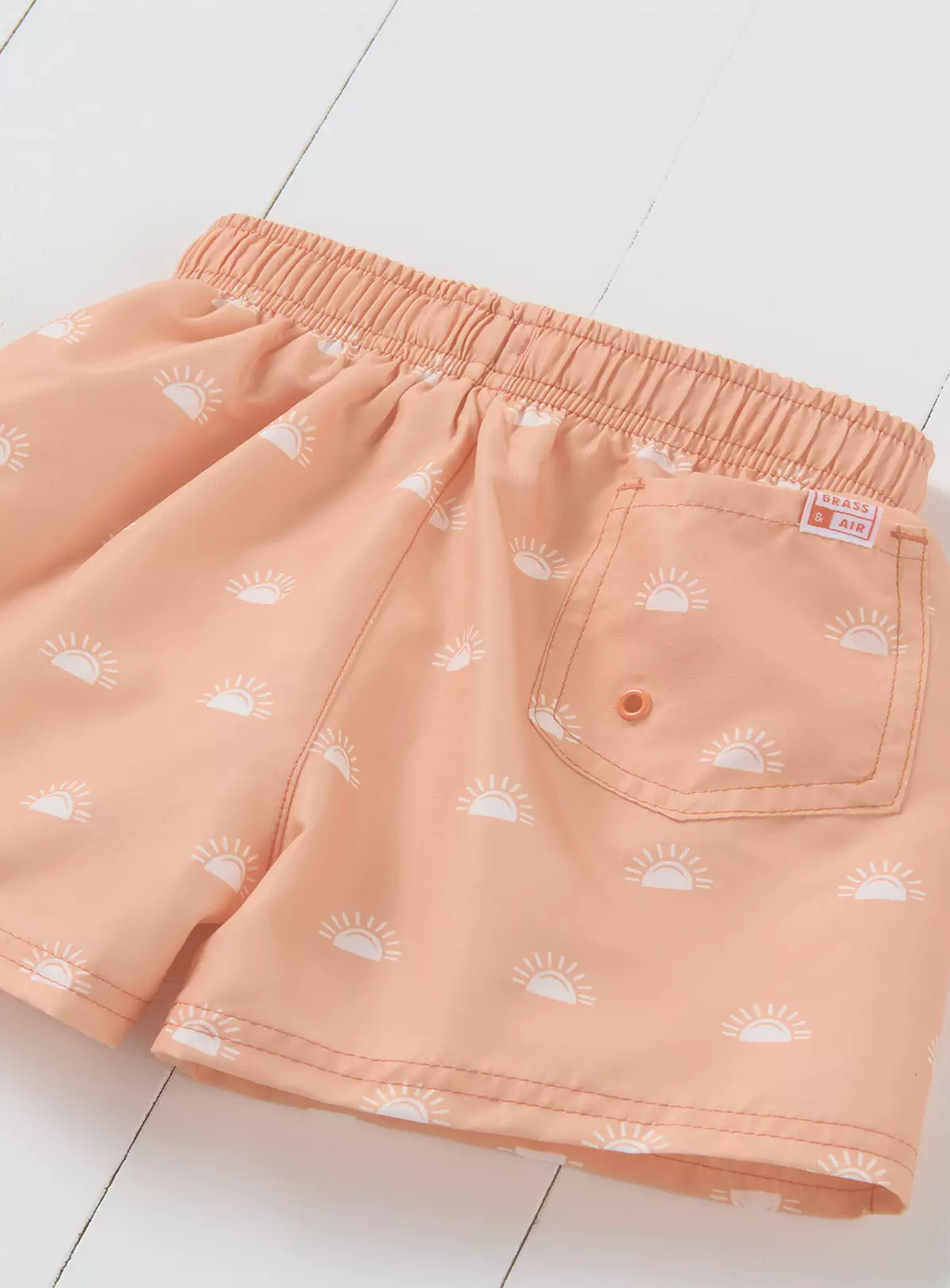 GRASS & AIR Sun Print Woven Swimshort Peach 2-3 Years 4 GRASS & AIR Sun Print Woven Swimshort Peach 2-3 Years - Image 2