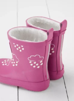GRASS & AIR Orchid Pink Colour Changing Kids Winter Wellies 5 Infant