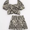 Monochrome Ikat Crop Top & Skirt Set 5 Years -Hush Puppies Clothing Sale tuc144430798 Mono R Z001A