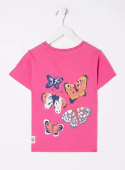 FATFACE Butterfly Fact T Shirt Washed Pink 3-4 Years -Hush Puppies Clothing Sale tuc144485561 Pink R Z006A