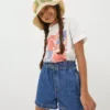 FATFACE Paperbag Denim Shorts Dark Denim Blue 3-4 Years -Hush Puppies Clothing Sale tuc144486206 Denim R Z001A 1