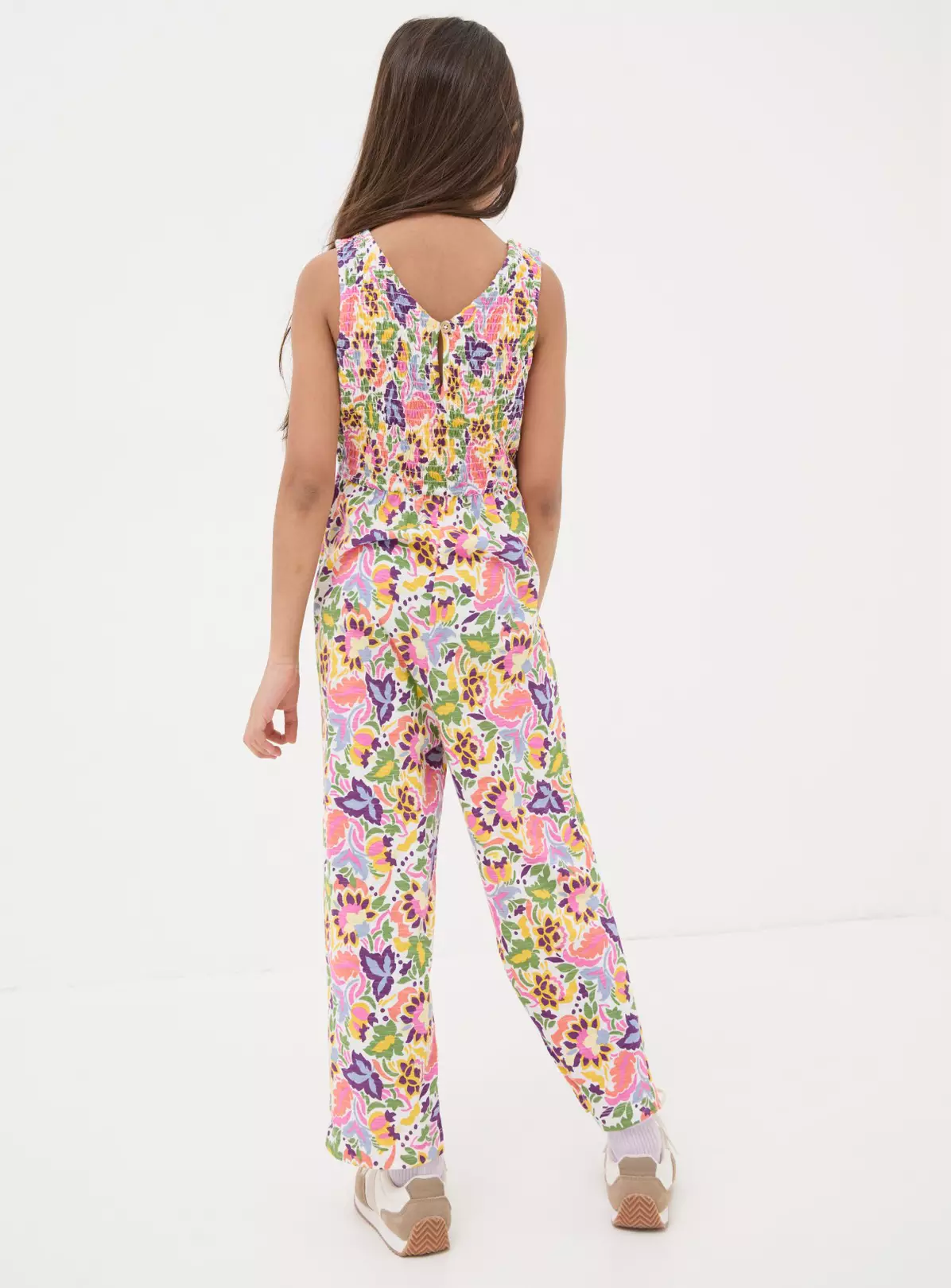FATFACE Art Floral Jersey Printed Jumpsuit 3-4 Years 4 FATFACE Art Floral Jersey Printed Jumpsuit 3-4 Years - Image 2