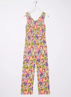 FATFACE Art Floral Jersey Printed Jumpsuit 3-4 Years