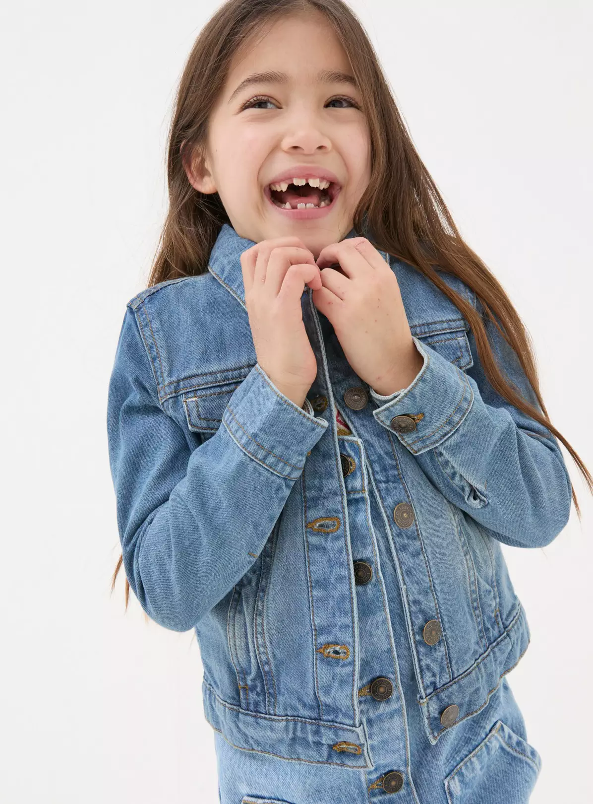 FATFACE Plain Denim Jacket 6-7 Years 3 FATFACE Plain Denim Jacket 6-7 Years