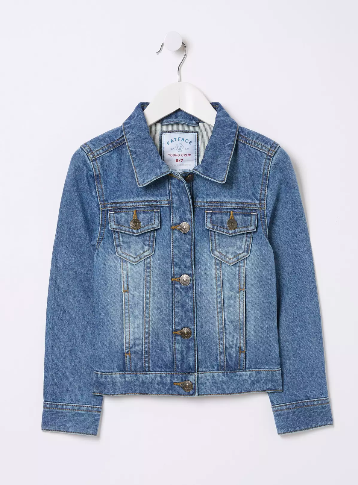 FATFACE Plain Denim Jacket 6-7 Years 7 FATFACE Plain Denim Jacket 6-7 Years - Image 5